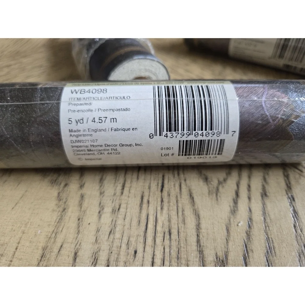 Imperial Wallpaper Border Lot Of 3 Black Purple Shiny NOS New #WB4098 Floral